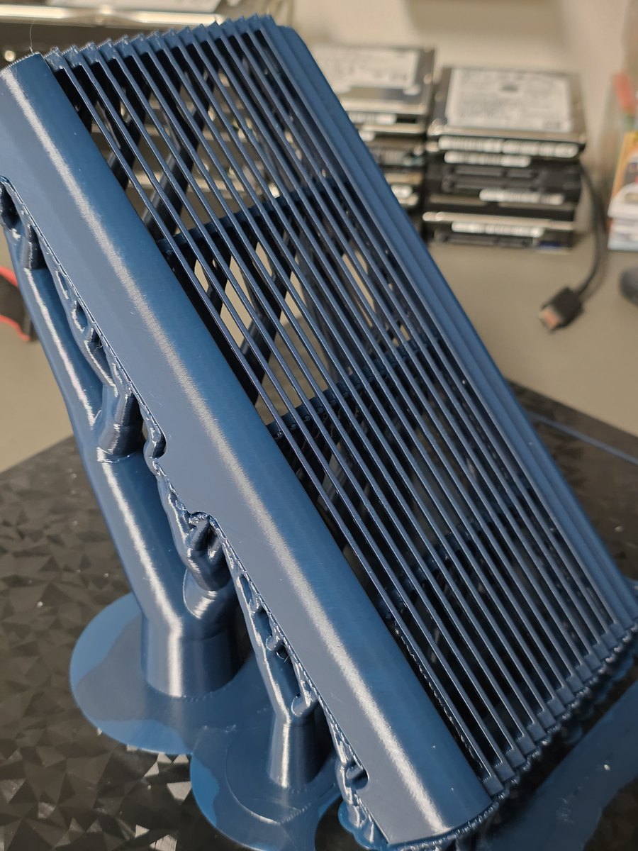 Blue printed speaker grille section during development