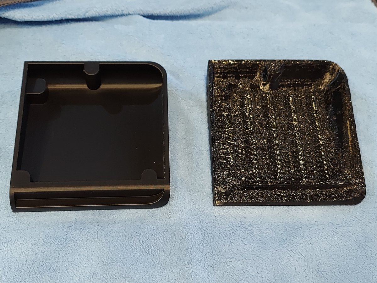 Dashboard end-piece reproduction comparison showing the reverse side