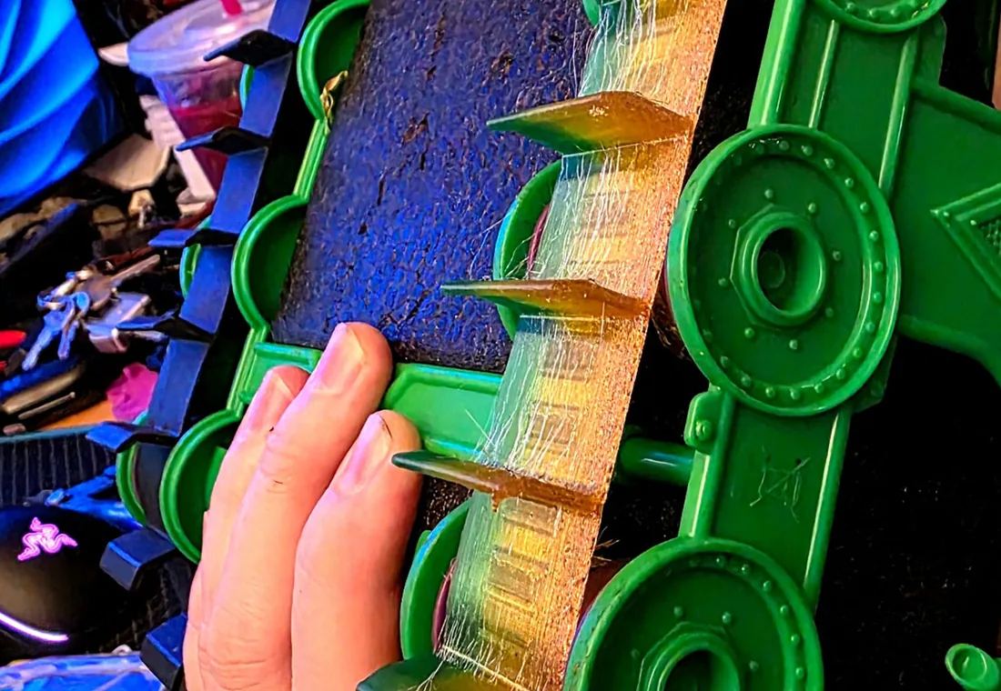 Segmented tank track prototype pieces